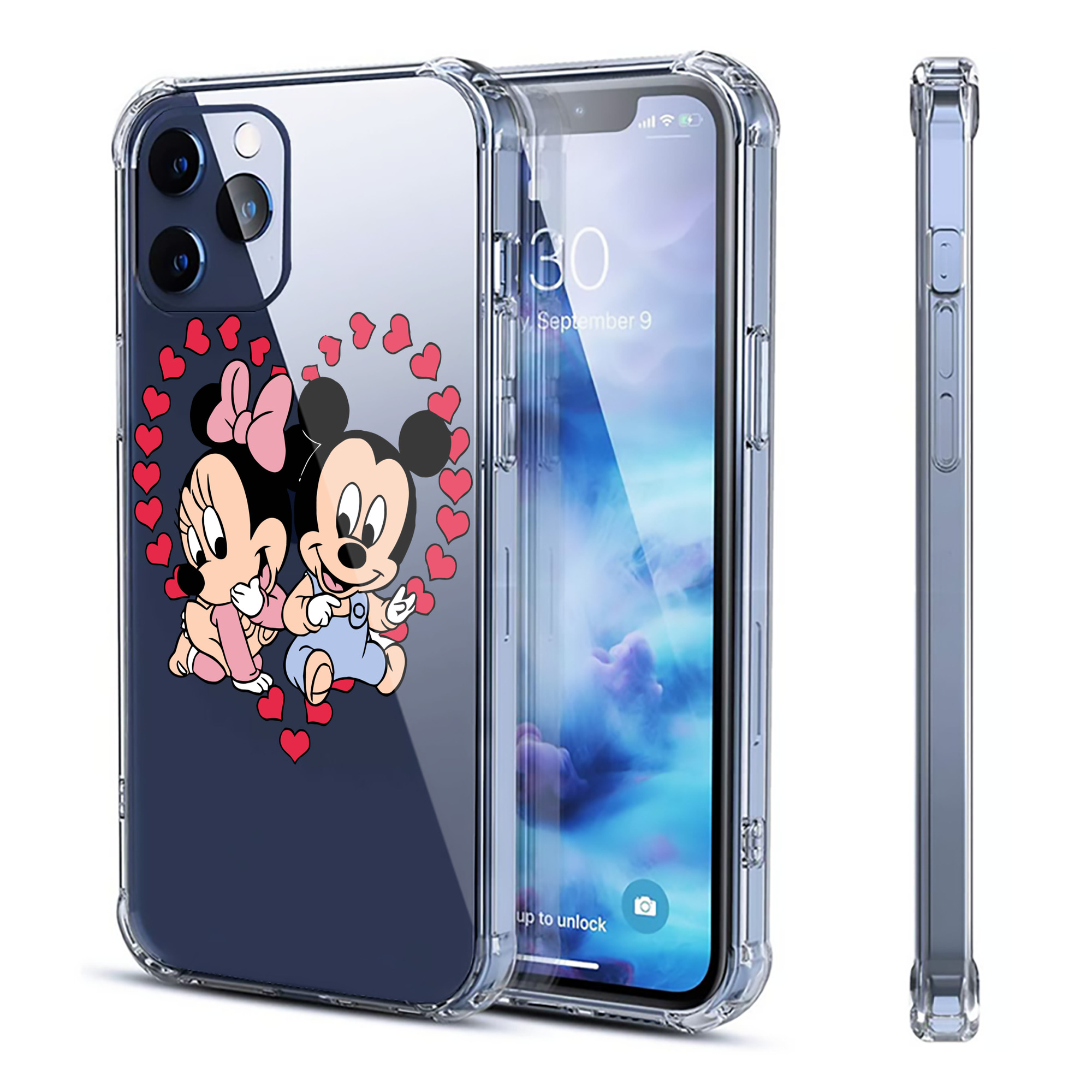 （画像用） ミッキーマウス Mickey Mouse 【iPhone 12シリーズ対応】透明スマホケース（クリアソフトケース）